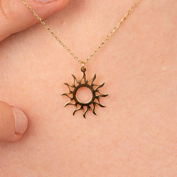 Altın Kolye - Güneş 14 Ayar Altın Kolye - 7