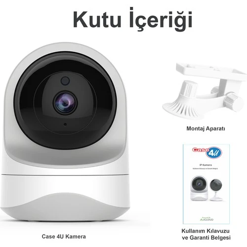 C4U Akıllı Güvenlik Kamerası 360 Derece Dönebilen Kızılötesi Gece Görüşlü IP Kamera HD 1080p - 637JBU - Resim 11