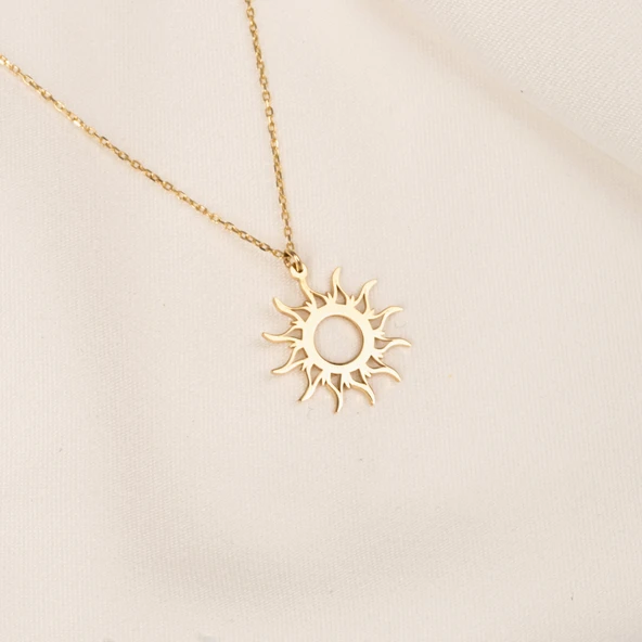 Altın Kolye - Güneş 14 Ayar Altın Kolye