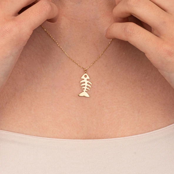 Altın Kolye - Balık Kılçığı 14 Ayar Altın Kolye - 3