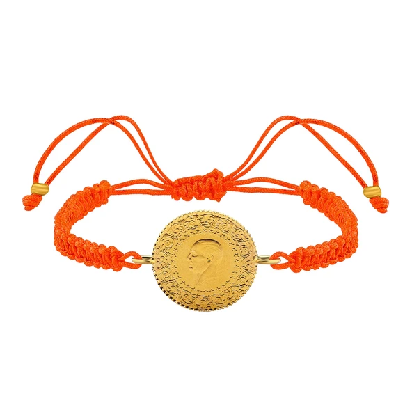 Gekas Kuyumculuk 22 Ayar Yeni Çeyrek Altın Turuncu İpli Bileklik ürün görseli