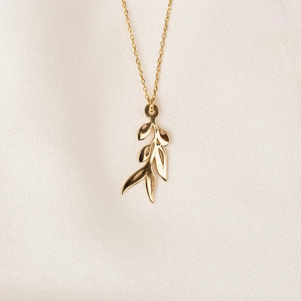 Altın Kolye - Zeytin Dalı 14 Ayar Altın Kolye - 3