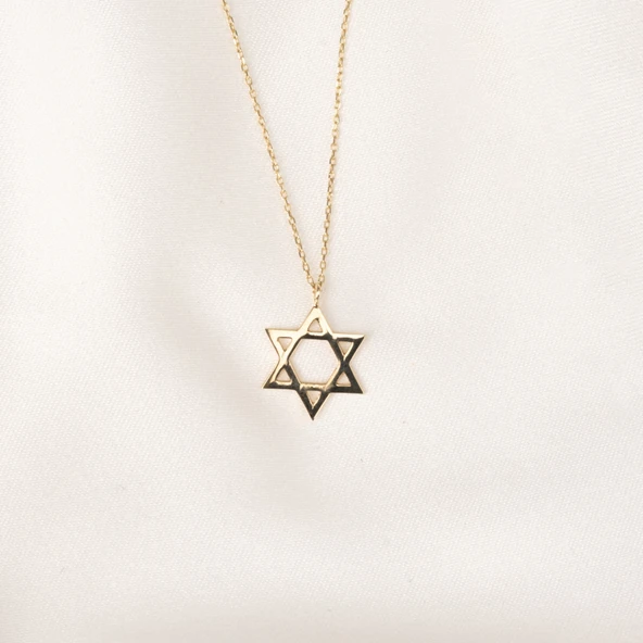 Altın Kolye - Davut Yıldızı 14 Ayar Altın Kolye - 6