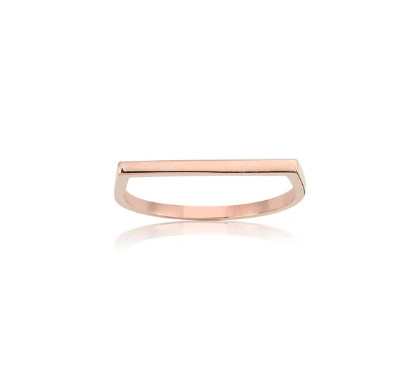 Taşsız Altın Yüzük - 14 Ayar Altın Taşsız Çizgi Minimal Kadın Yüzük - Minimal, Taşsız Yüzük - Resim 11