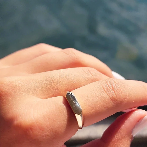 Şövalye Altın Yüzük - 14 Ayar Altın Şövalye Harf İsim Yazılabilir Yüzük - Kişiselleştirilir Yüzük - 11