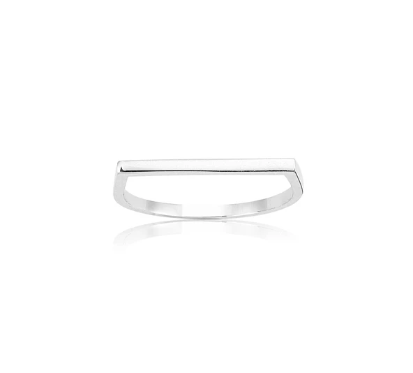 Taşsız Altın Yüzük - 14 Ayar Altın Taşsız Çizgi Minimal Kadın Yüzük - Minimal, Taşsız Yüzük - Resim 6