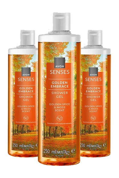AVON 3'lü Senses Golden Embrace Duş Jeli 250ml