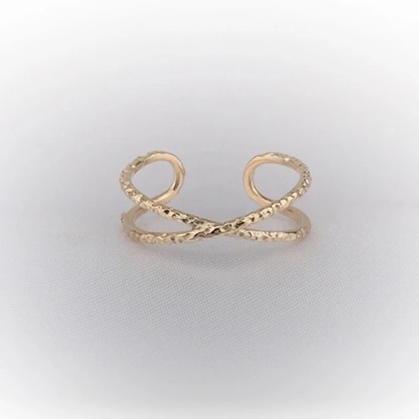 Taşsız Altın Yüzük -14 Ayar Altın Dövme Taşsız Kadın Yüzük - Eşe Sevgiliye Hediyelik Altın Yüzük - 2