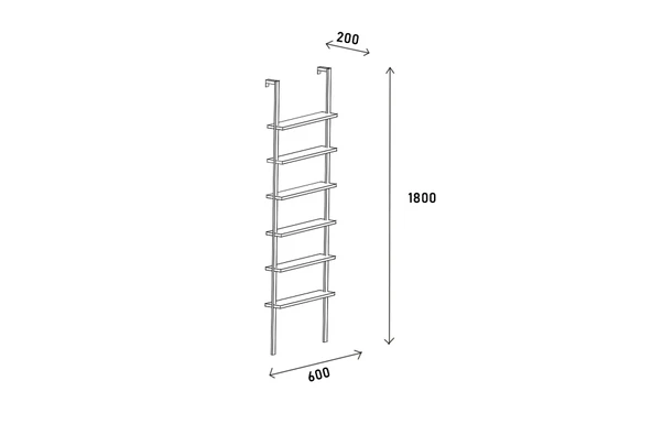 LENDA Zeyna Duvara Monte Metalli Kitaplık - Atlantik Çam - 5