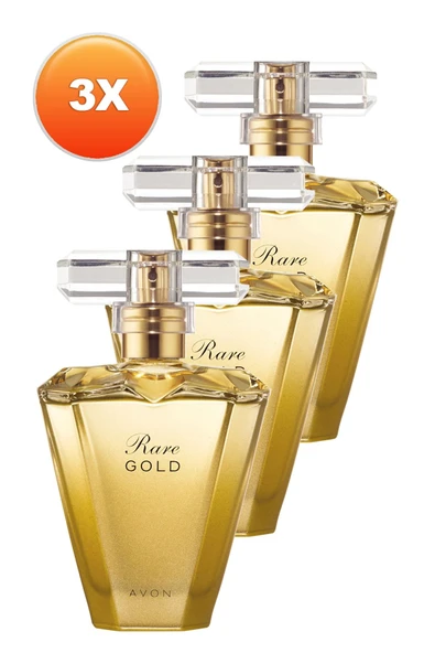 AVON Rare Gold Kadın Parfüm Edp 50 Ml. Üçlü Set