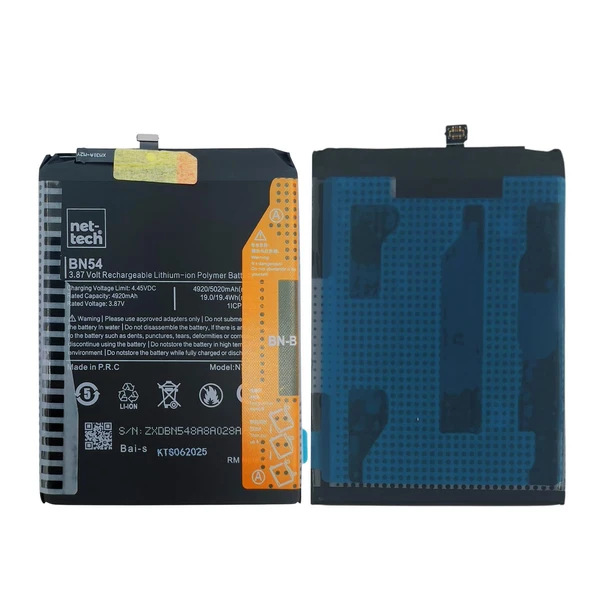 Teknonet Xiaomi Redmi Note 9 Uyumlu Nettech BN54 4900 mAh Batarya NT-85743
