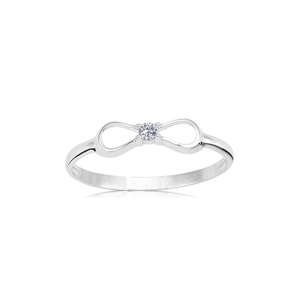 Minimal Altın Yüzük - 14 Ayar Altın Fiyonk Zirkon Taşlı Minimal Kadın Yüzük - 3