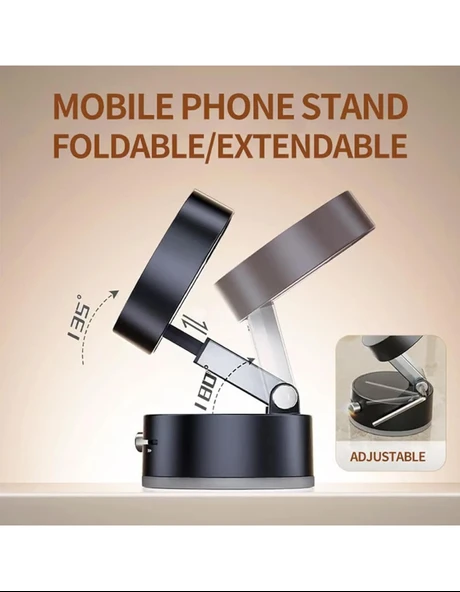 Yüksek Kalite Araç içi Magsafe Telefon Tutucu Kilitli Vakum Telefon ve Tablet Tutucu Masaüstü Stand - Resim 3