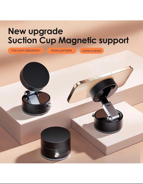 Yüksek Kalite Araç içi Magsafe Telefon Tutucu Kilitli Vakum Telefon ve Tablet Tutucu Masaüstü Stand - Resim 2