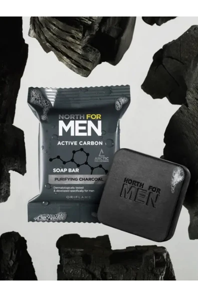 Oriflame North For Men Active Carbon Sabun 44569 ürün görseli 1