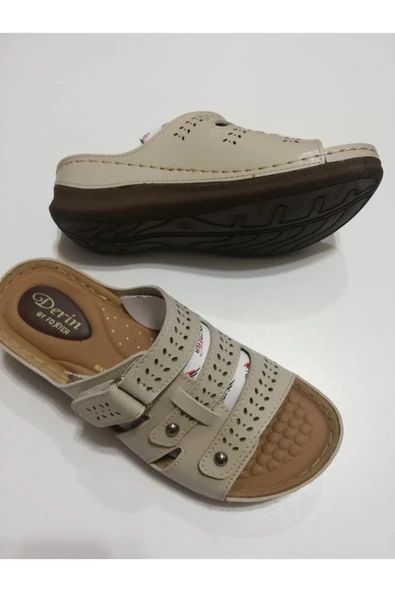 Foxter Kadın Krem Ortopedik Terlik - Resim 3
