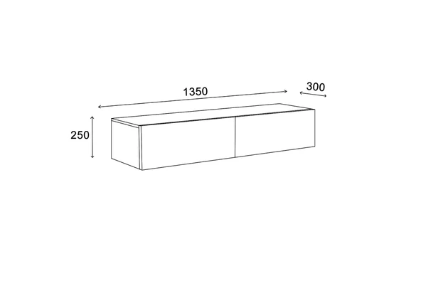 LENDA Erba 2 Kapaklı Duvara Monte Tv Ünitesi - Atlantik Çam - 5