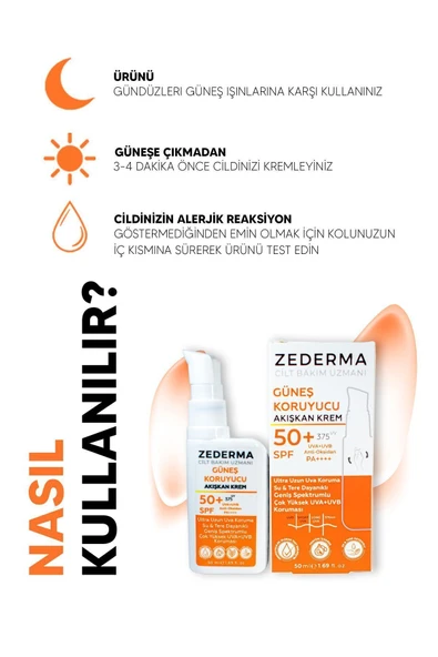 Güneş Koruyucu Spf 50+ 50ml Krem & Ultra Uzun UVA Koruma & Su Ve Tere Dayanıklı - 3