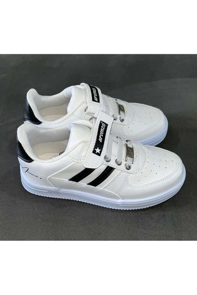 GGSTORE Arvenzo Erkek Çocuk Spor Ayakkabı 77 - Beyaz Siyah - 33 ürün görseli 1