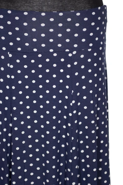 Barem Kadın Arzu Korsajlı 6 Parçalı Desenli Penye Lacivert Etek D59 - Resim 2