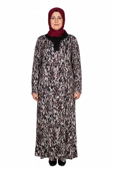Hesna Kadın Minel Battal Beden Kuplu Boydan Siyah Elbise Desen 30 ürün görseli
