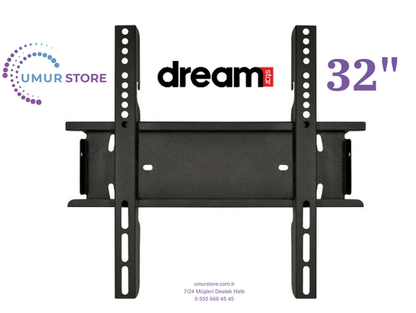 Dreamstar 32DSE101 32'' 82 CM Uydulu Smart 32”, 39”, 40” Uyumlu Lcd Led TV Sabit Duvar Askı Aparatı ürün görseli 1