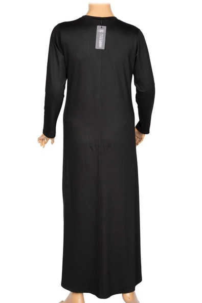 Missbah Kadın Aysın Büyük Beden Kristal Kumaş Payetli Siyah Elbise - Resim 5