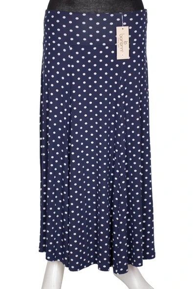 Barem Kadın Arzu Korsajlı 6 Parçalı Desenli Penye Lacivert Etek D59 ürün görseli 1