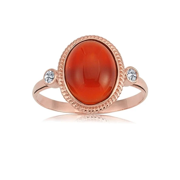 Altın Yüzük - Akik Taş Altın Yüzük - 14 Ayar Doğal Akik Taşlı Altın Yüzük - 6