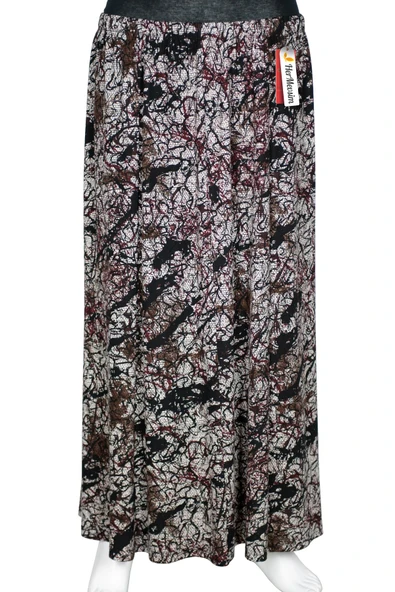 Hesna Kadın Ecem Battal Beden 8 Parça Lastikli Siyah Etek D50 ürün görseli 1