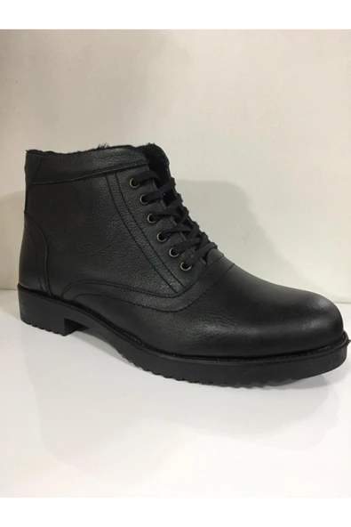 Hsa Erkek Siyah Hakiki Deri Bot ürün görseli 1