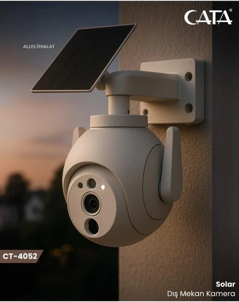 Cata CT-4052 Gece Görüşlü Solar Akıllı Dış Mekan Kamera - Resim 2