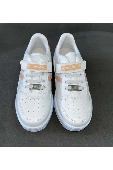 GGSTORE Arvenzo Kız Çocuk Spor Ayakkabı 101 - Beyaz Pudra - 31 - Resim 2