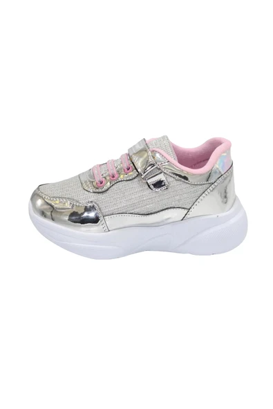 JEYLOO Prokids Kız Çocuk Gümüş Simli Spor Ayakkabı - Resim 3