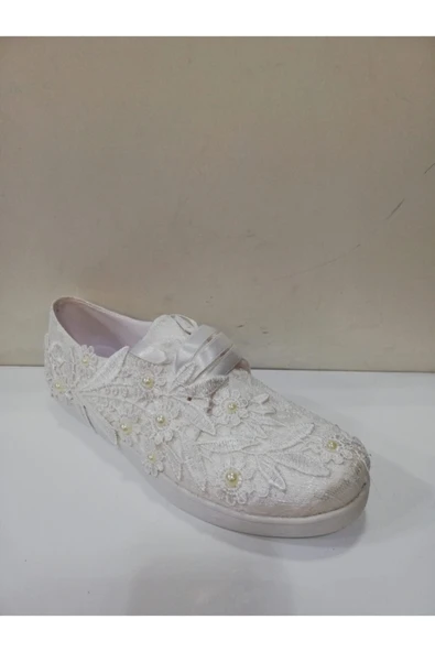 Gül Kadın Beyaz Gelinlik Ayakkabısı - Resim 2