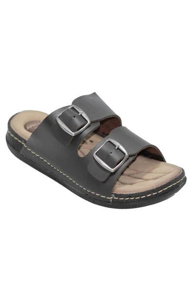 Akım Erkek Siyah Apella Dikişli Confort Rahat Anatomik Terlik ürün görseli 1