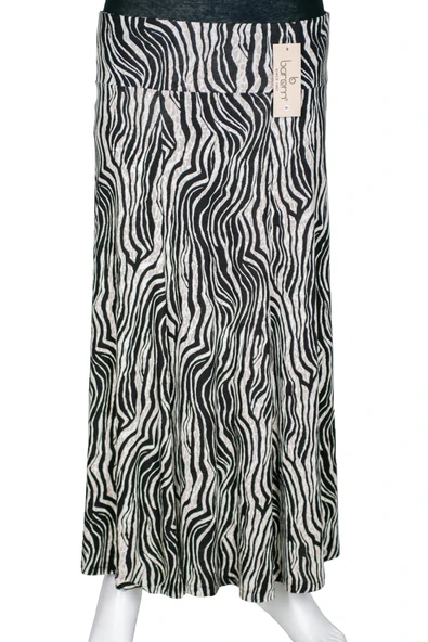 Barem Kadın Arzu Korsajlı 6 Parçalı Desenli Penye Siyah Etek D57 ürün görseli 1