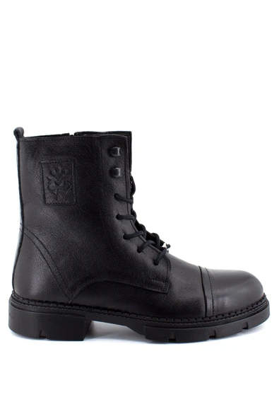 M.P. Erkek Bilek Boy Deri Siyah Bot Ayakkabı 202-4047mr 100 ürün görseli 1