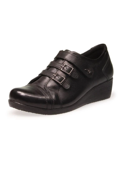 M.P. Kadın Deri Siyah Casual Ayakkabı - Resim 3