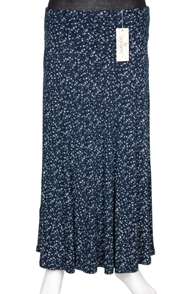 Barem Kadın Arzu Korsajlı 6 Parçalı Desenli Penye Lacivert Etek D58 ürün görseli