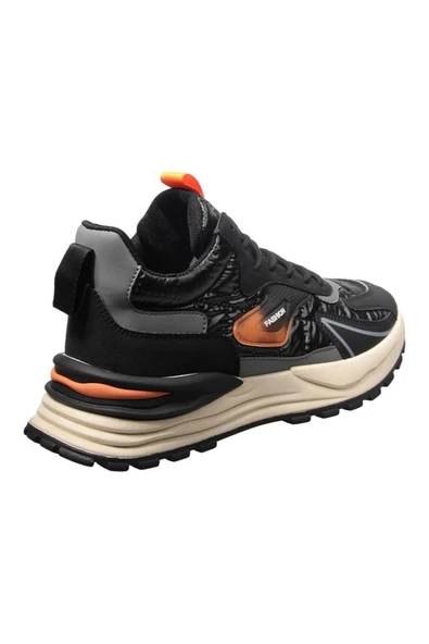 M.P. M.P 232-1235 Siyah-Turuncu Erkek Günlük Sneakers - Resim 2
