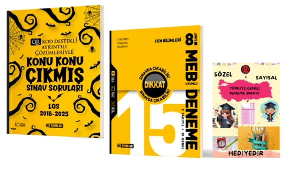 HIZ YAYINLARI 8. SINIF KONU KONU ÇIKMIŞ SINAV SORULARI - FEN BİLİMLERİ 15 li DENEME ve Hediye ürün görseli