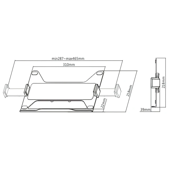 NPO STDNBH6 11.6"-17.3" Notebook/Laptop Tutucu Tepsi VESA 75x75 Uyumlu Monitör Kolu Aparatı - Resim 6