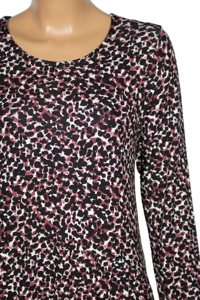 Barem Kadın Funda Belden Basene Büzgülü Penye Siyah Elbise D59 - Resim 3