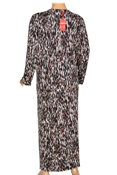 Hesna Kadın Minel Battal Beden Kuplu Boydan Siyah Elbise Desen 30 - Resim 4