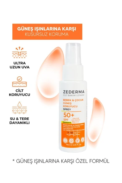 Bebek & Çocuk Güneş Koruyucu Sprey Spf 50 75 ml Sprey & Ultra Uzun Uva Koruma - 2
