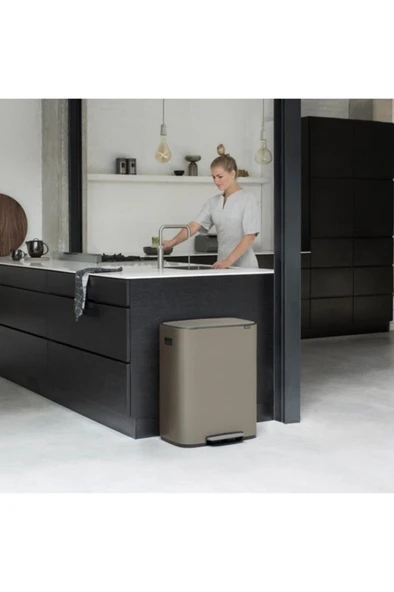 Brabantia Çöp Kutusu Iki Bölmeli 30+30 Lt Bo Pedal Bin Platinium 211546 - Resim 4