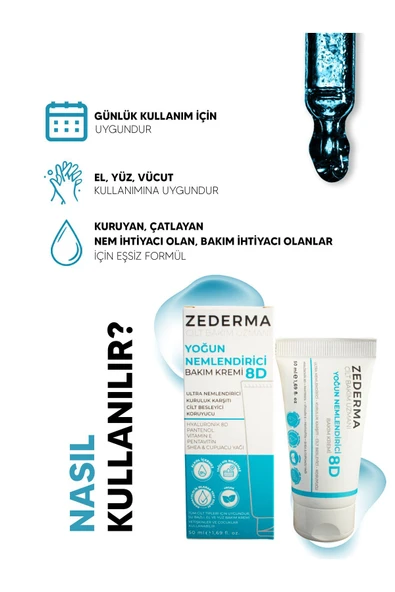 Yoğun Nemlendirici Cilt Bakım Kremi 8d 50ml.72 Saate Kadar Etkili - 4