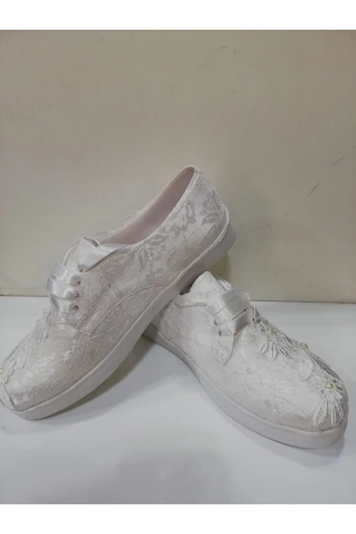 Gül Kadın Beyaz Gelinlik Ayakkabısı - Resim 5
