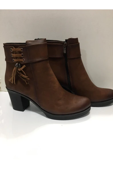 Sedef Kadın Kahverengi Topuklu Bot ürün görseli 1